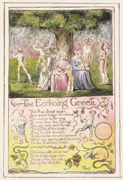 The Echoing Green: plate 5 from Songs of Innocence and of Experience (copy R) by William Blake